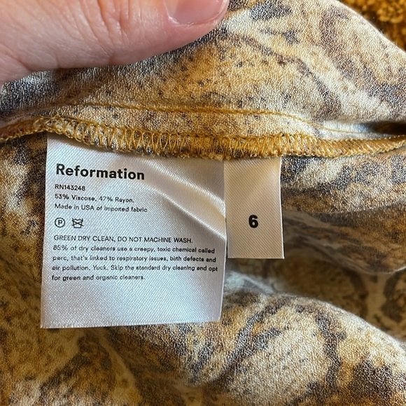 Reformation Crimini Boa Snake Print Slip Dress Size 6 - Picture 11 of 11